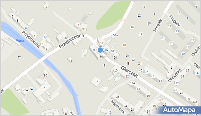 Szczecin, Gierczak Emilii, 7, mapa Szczecina