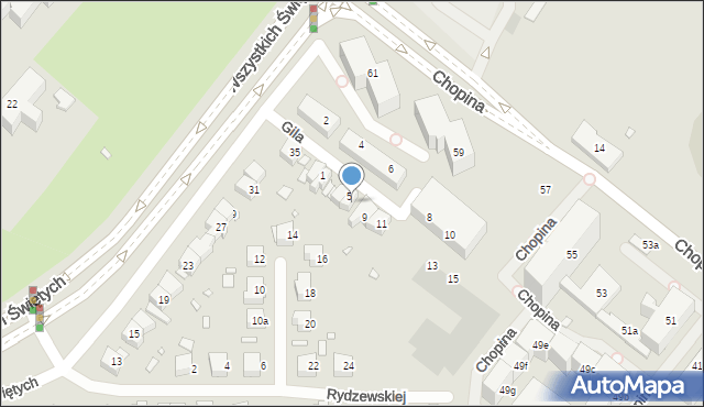 Szczecin, Gila Franciszka, 7, mapa Szczecina