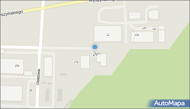 Tarnów, Giełdowa, 17b, mapa Tarnów
