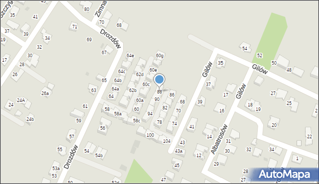 Tychy, Gilów, 88, mapa Tychów