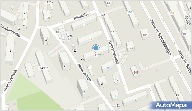 Warszawa, Gierymskiego Aleksandra, 11, mapa Warszawy