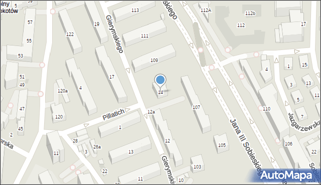 Warszawa, Gierymskiego Aleksandra, 14, mapa Warszawy