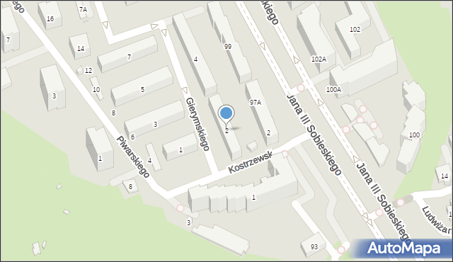 Warszawa, Gierymskiego Aleksandra, 2, mapa Warszawy