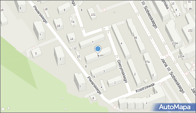 Warszawa, Gierymskiego Aleksandra, 5, mapa Warszawy