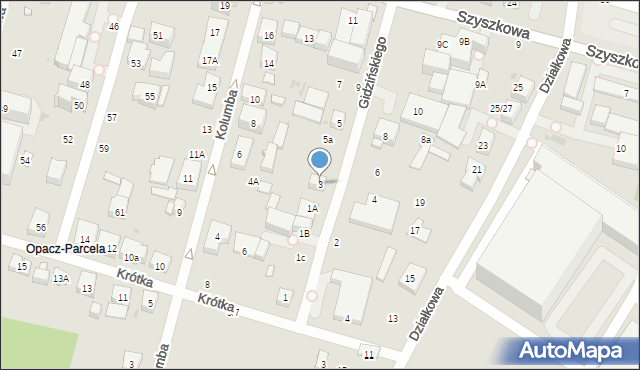 Warszawa, Gidzińskiego Bolesława, 3, mapa Warszawy