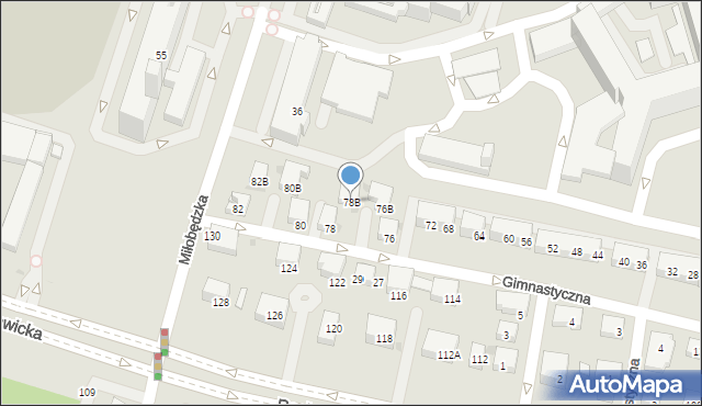Warszawa, Gimnastyczna, 78B, mapa Warszawy