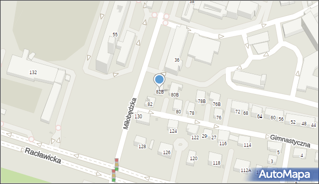 Warszawa, Gimnastyczna, 82B, mapa Warszawy