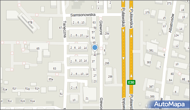 Warszawa, Giewont, 41, mapa Warszawy