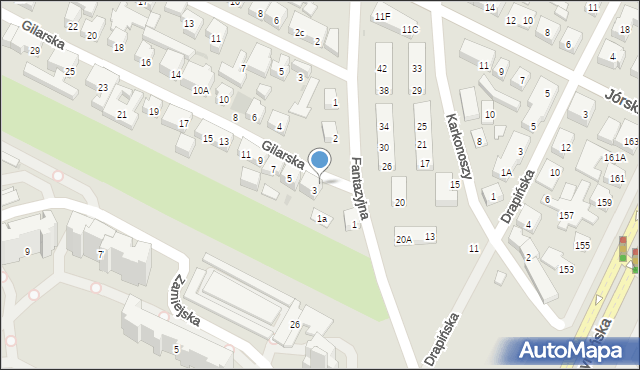 Warszawa, Gilarska, 3a, mapa Warszawy
