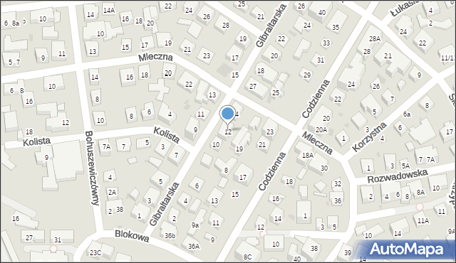 Warszawa, Gibraltarska, 12, mapa Warszawy