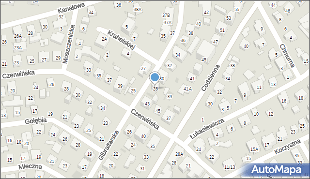 Warszawa, Gibraltarska, 28, mapa Warszawy