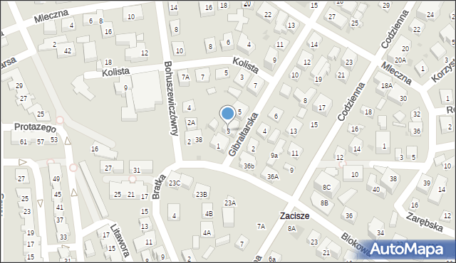 Warszawa, Gibraltarska, 3, mapa Warszawy