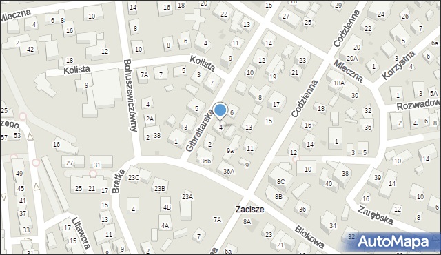 Warszawa, Gibraltarska, 4, mapa Warszawy