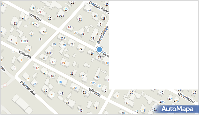 Warszawa, Giermków, 28, mapa Warszawy