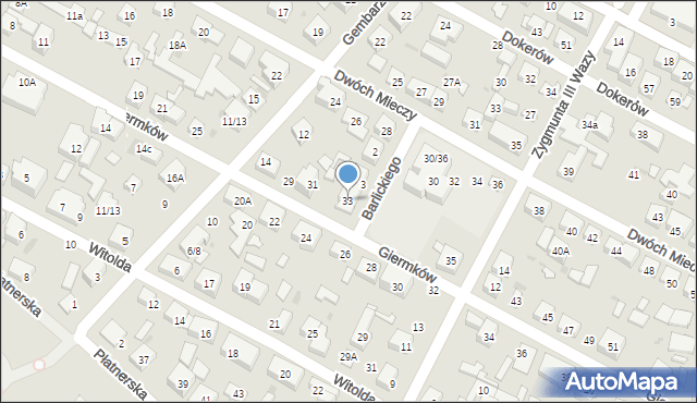 Warszawa, Giermków, 33, mapa Warszawy