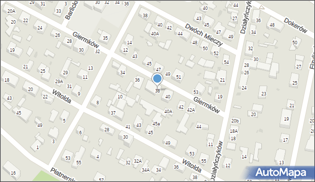 Warszawa, Giermków, 38, mapa Warszawy