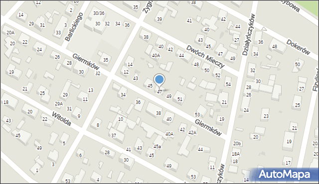 Warszawa, Giermków, 47, mapa Warszawy