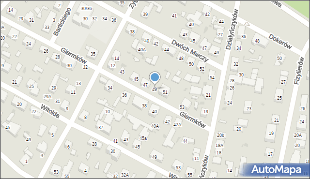 Warszawa, Giermków, 49, mapa Warszawy