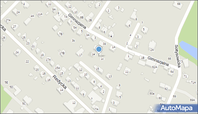 Wrocław, Gimnazjalna, 1d, mapa Wrocławia