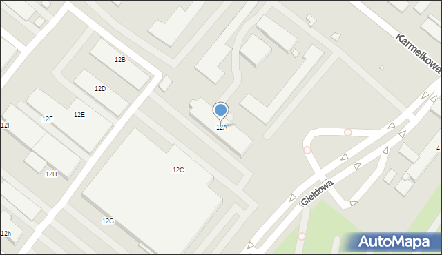 Wrocław, Giełdowa, 12A, mapa Wrocławia
