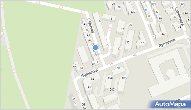 Wrocław, Giserska, 11, mapa Wrocławia