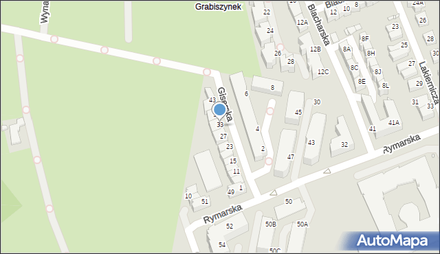 Wrocław, Giserska, 31, mapa Wrocławia