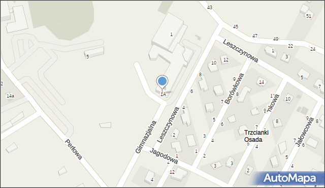 Zagrody, Gimnazjalna, 1A, mapa Zagrody