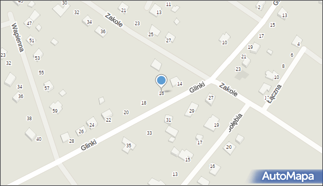 Augustów, Glinki, 16, mapa Augustów