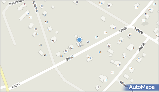 Augustów, Glinki, 22, mapa Augustów