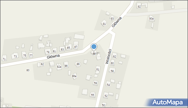 Babienica, Główna, 88, mapa Babienica
