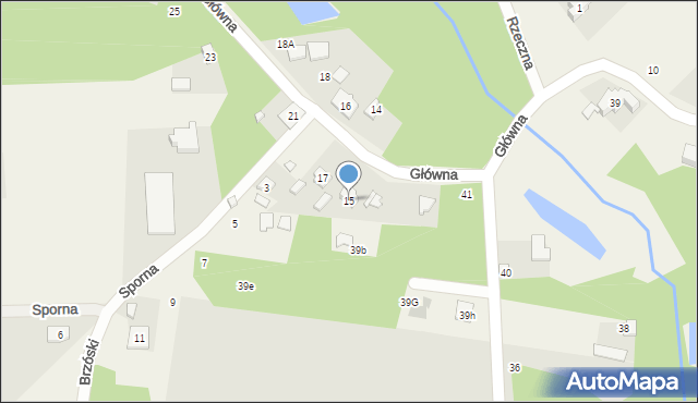 Bądzyń, Główna, 15, mapa Bądzyń