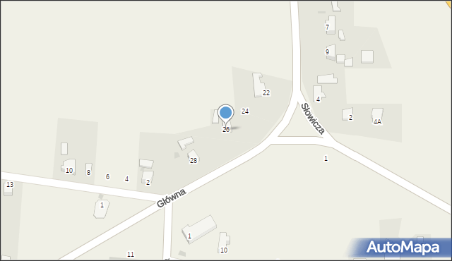 Bąków, Główna, 26, mapa Bąków