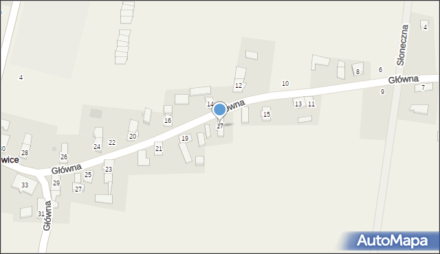 Bąkowice, Główna, 17, mapa Bąkowice