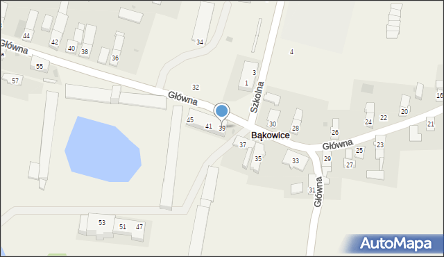 Bąkowice, Główna, 39, mapa Bąkowice