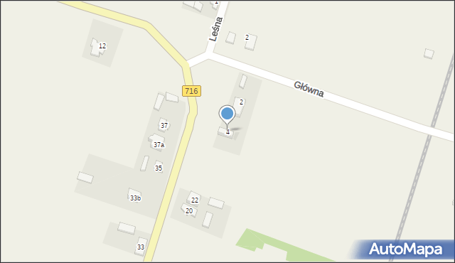 Będzelin, Główna, 4, mapa Będzelin