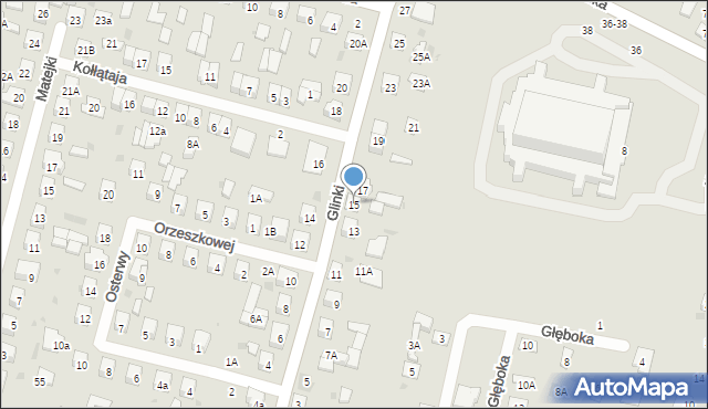 Biała Podlaska, Glinki, 15, mapa Białej Podlaskiej