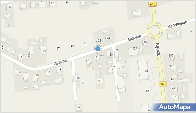 Bielany, Główna, 24a, mapa Bielany