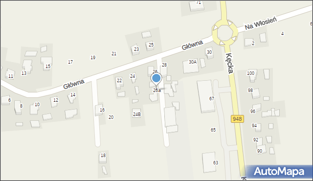 Bielany, Główna, 26a, mapa Bielany