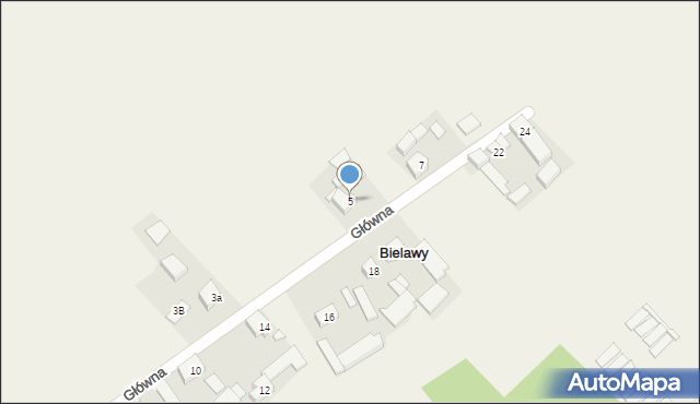 Bielawy, Główna, 5, mapa Bielawy