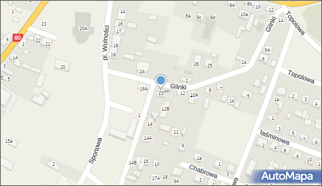 Bielsk, Glinki, 13, mapa Bielsk