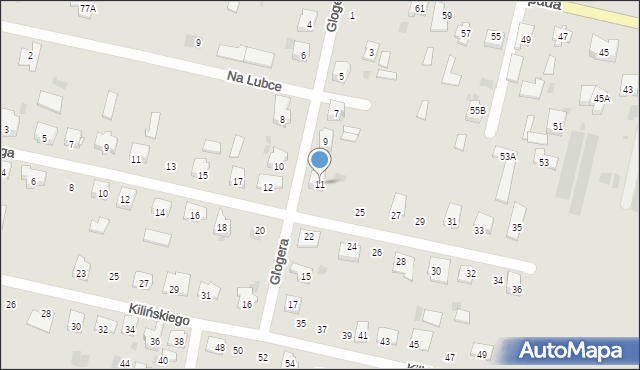 Bielsk Podlaski, Glogera Zygmunta, 11, mapa Bielsk Podlaski