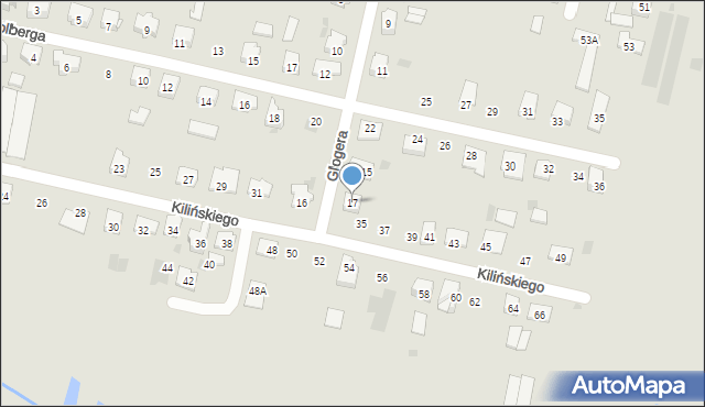 Bielsk Podlaski, Glogera Zygmunta, 17, mapa Bielsk Podlaski