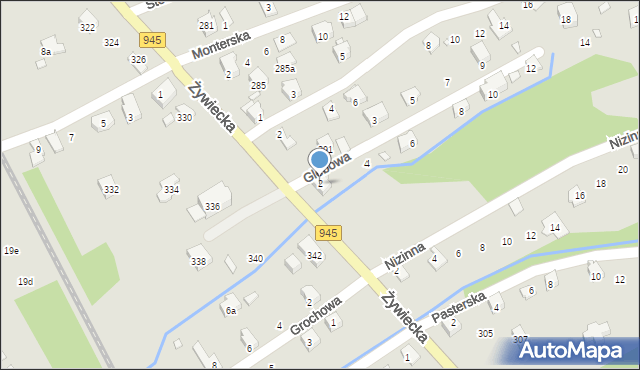 Bielsko-Biała, Glebowa, 2, mapa Bielsko-Białej