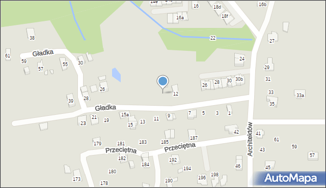 Bielsko-Biała, Gładka, 10, mapa Bielsko-Białej