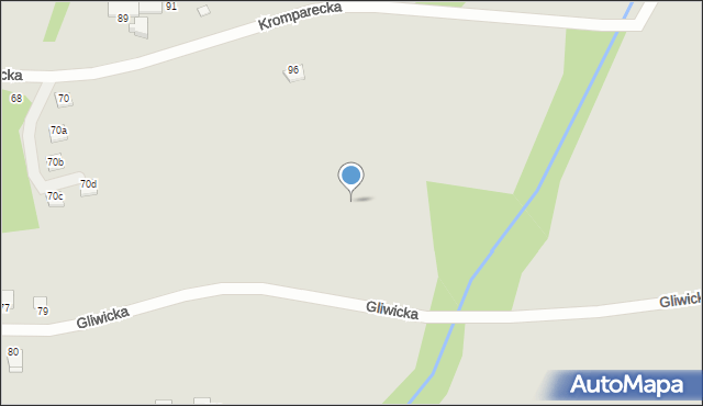 Bielsko-Biała, Gliwicka, 99a, mapa Bielsko-Białej