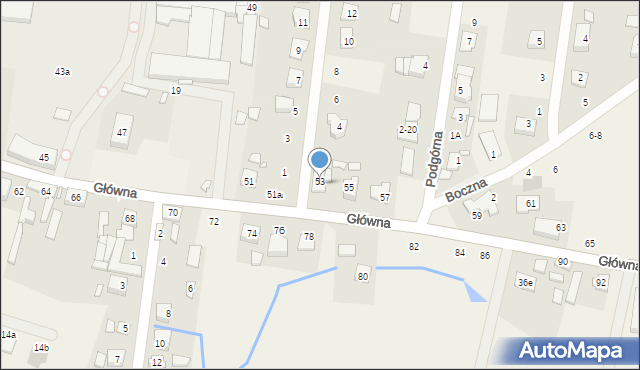 Biskupice, Główna, 53, mapa Biskupice