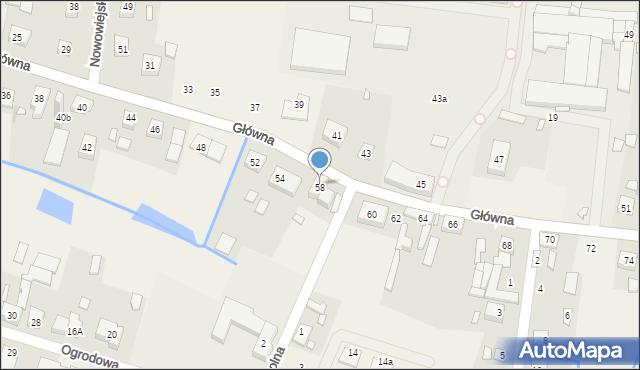 Biskupice, Główna, 58, mapa Biskupice