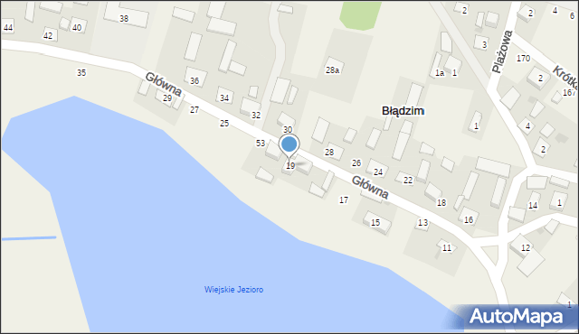 Błądzim, Główna, 19, mapa Błądzim