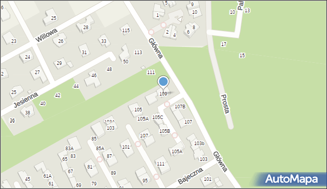 Bobrowiec, Główna, 109, mapa Bobrowiec