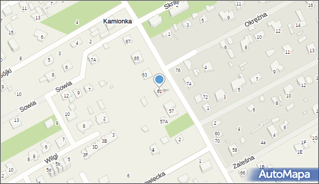 Bobrowiec, Główna, 61, mapa Bobrowiec